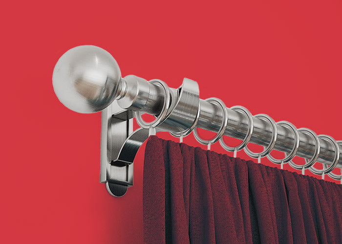 Grey Curtain Pole Kit