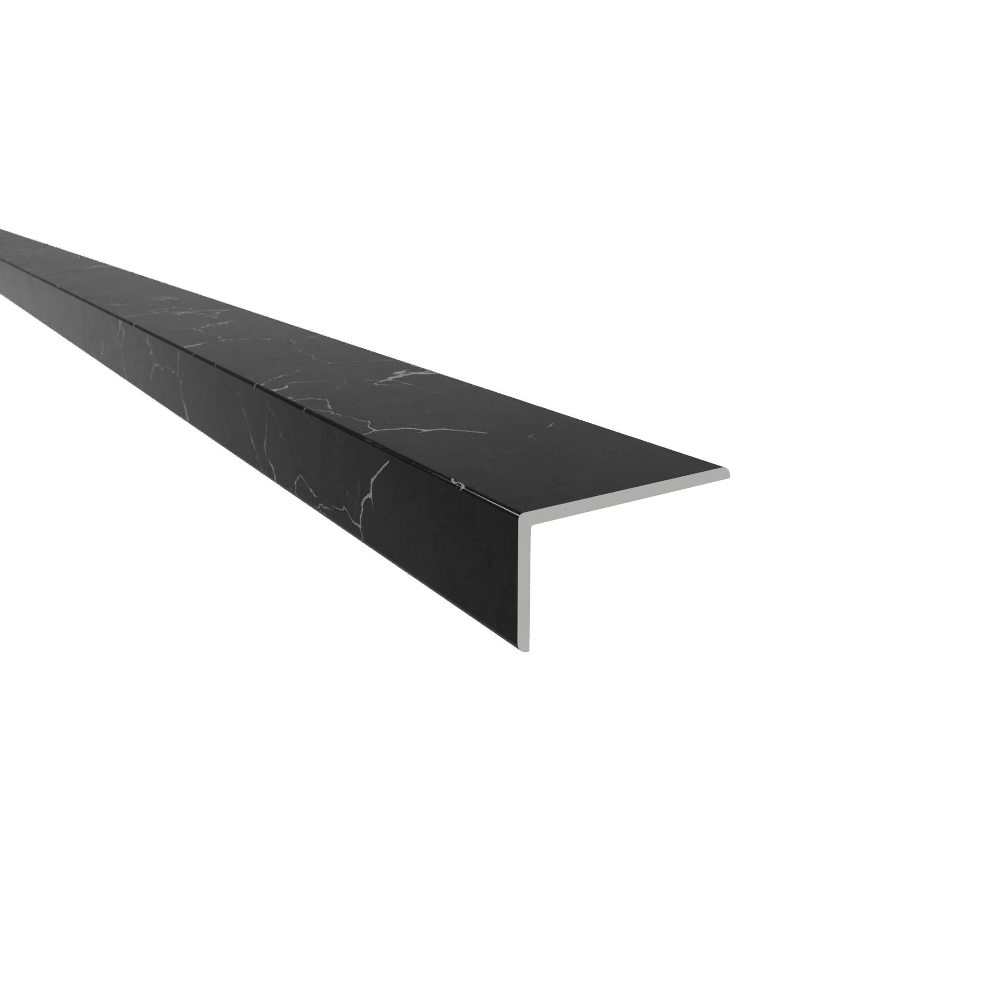 Unequal Angle Profile Dark Marble - Plastic PVC