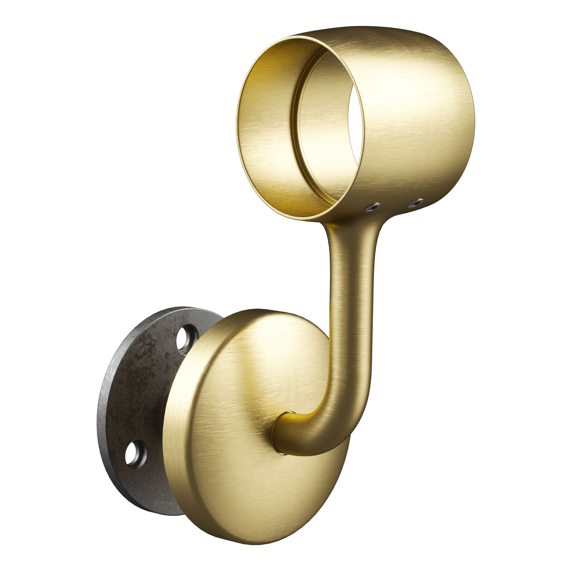 Satin Brass Indoor Handrail Connecting Wall Bracket 40mm view 2