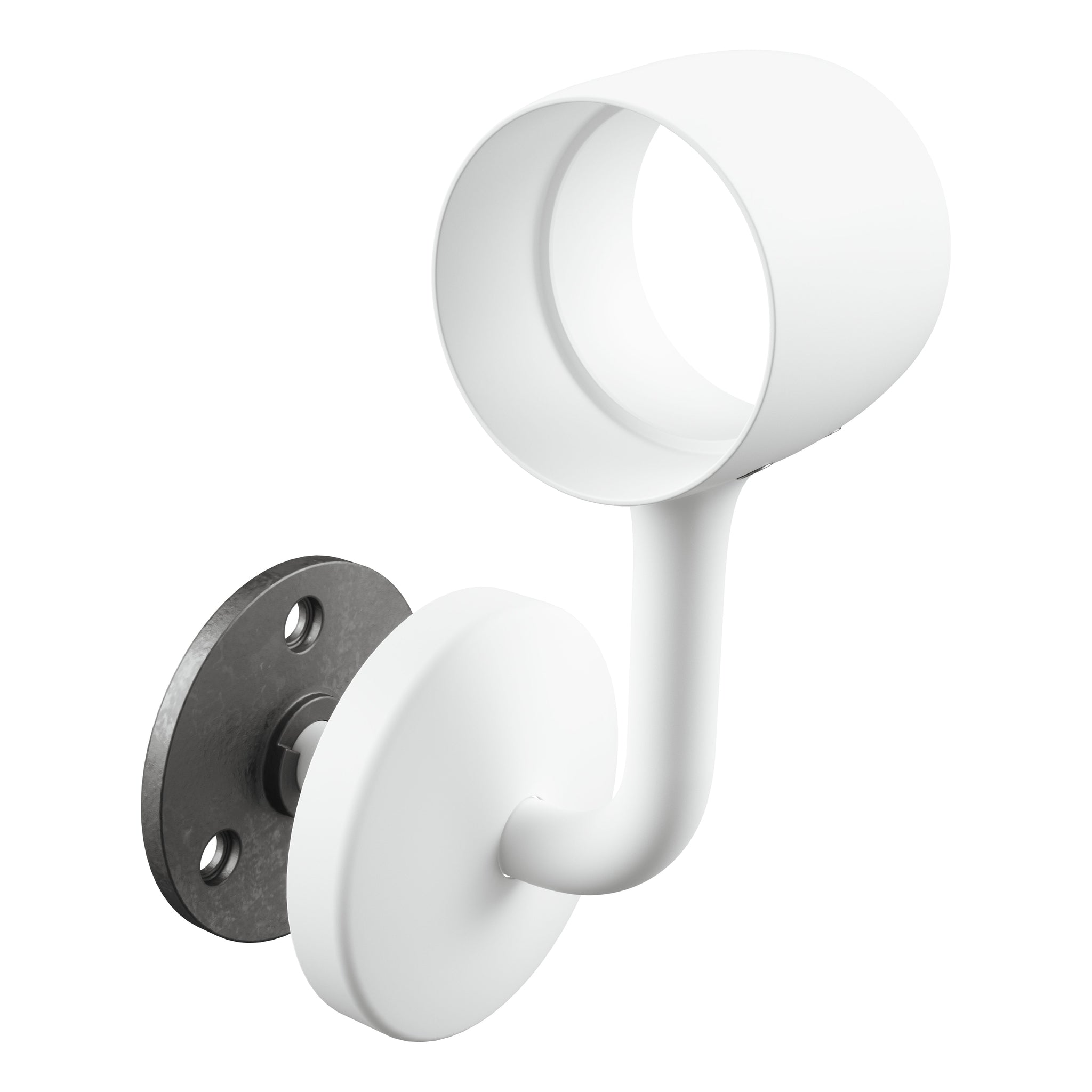 Matt White Indoor Handrail Connecting Wall Bracket 40mm view 3