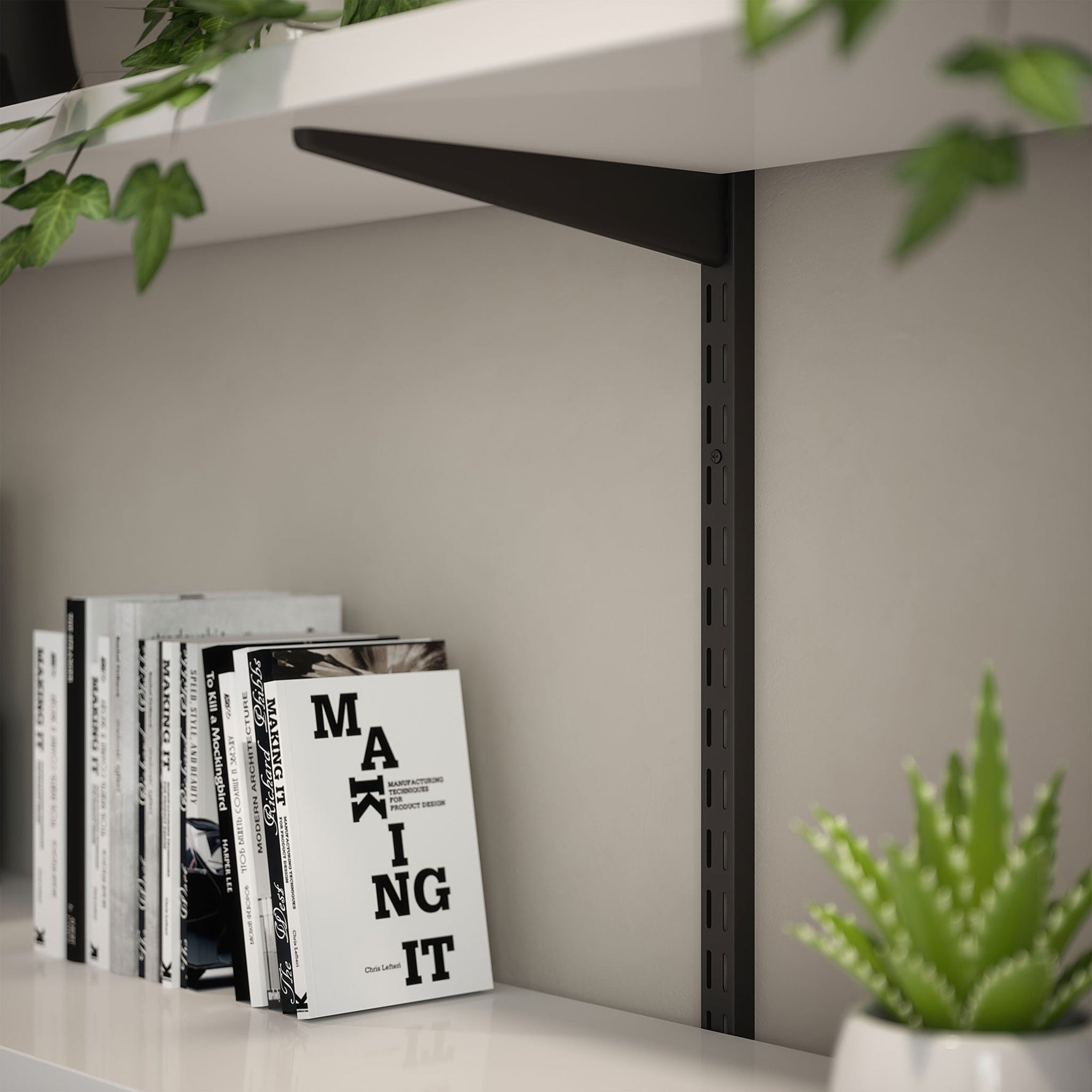 Twinslot Shelving Kit Matt Black