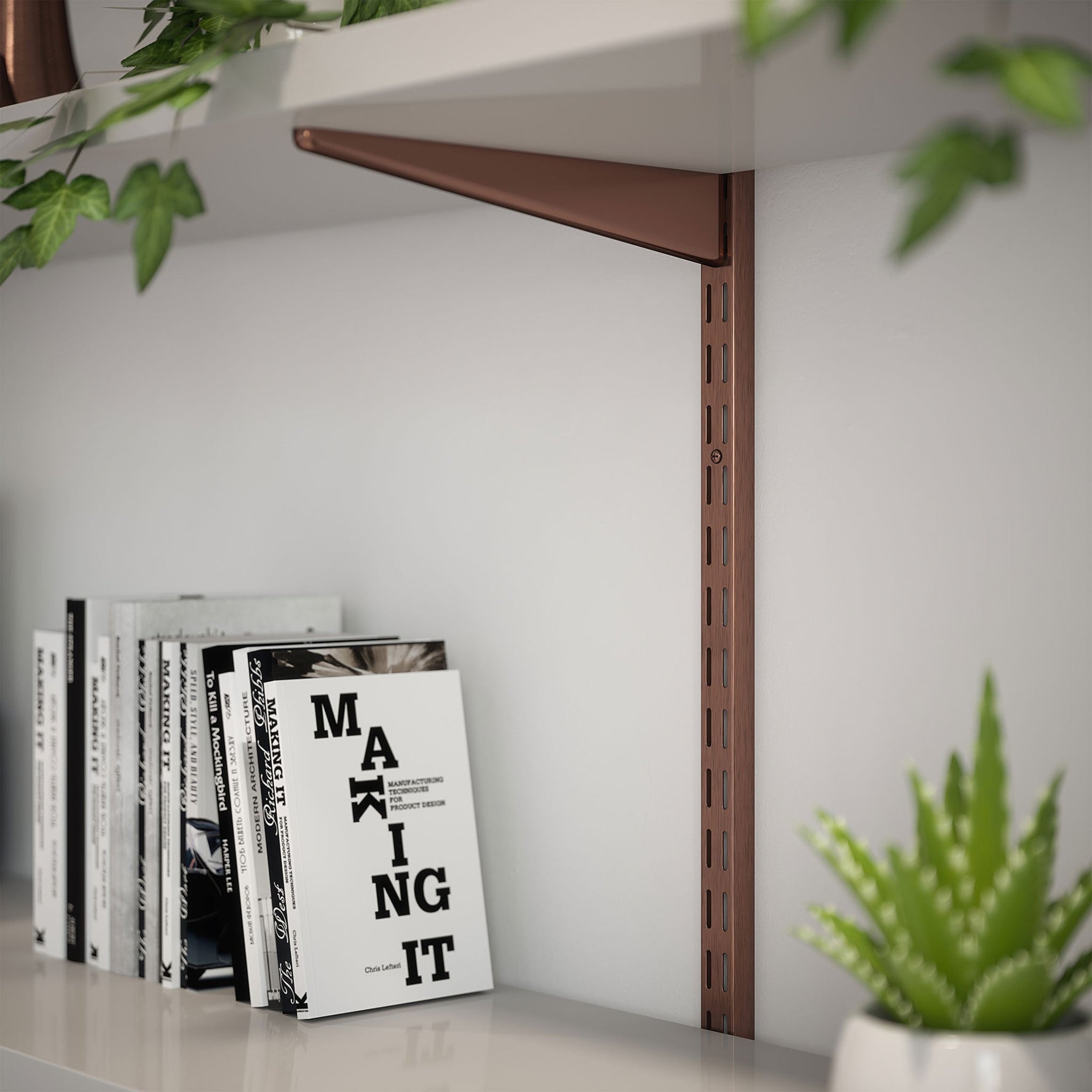 Twinslot Shelving Kit Polished Copper