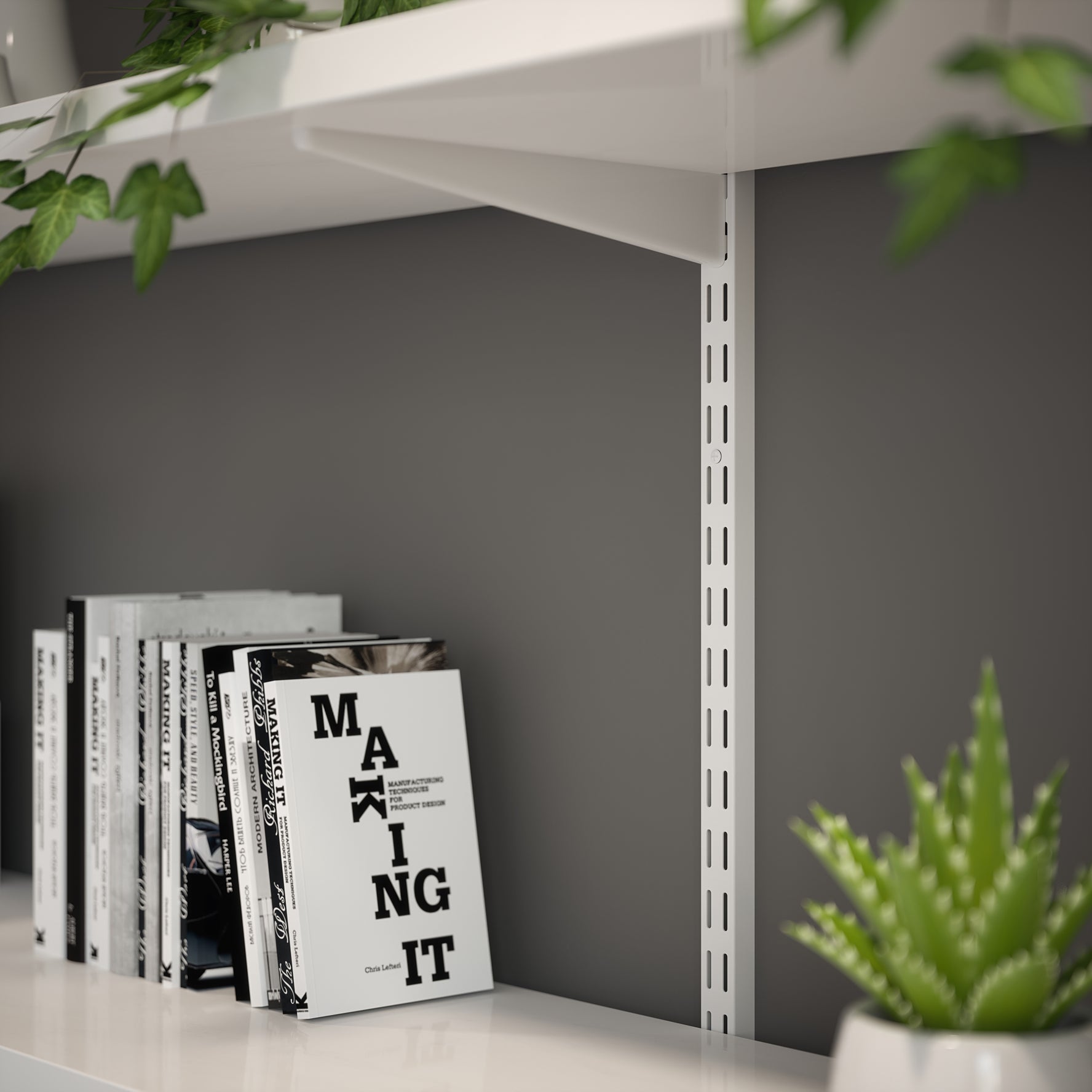 Twinslot Shelving Bracket Matt White