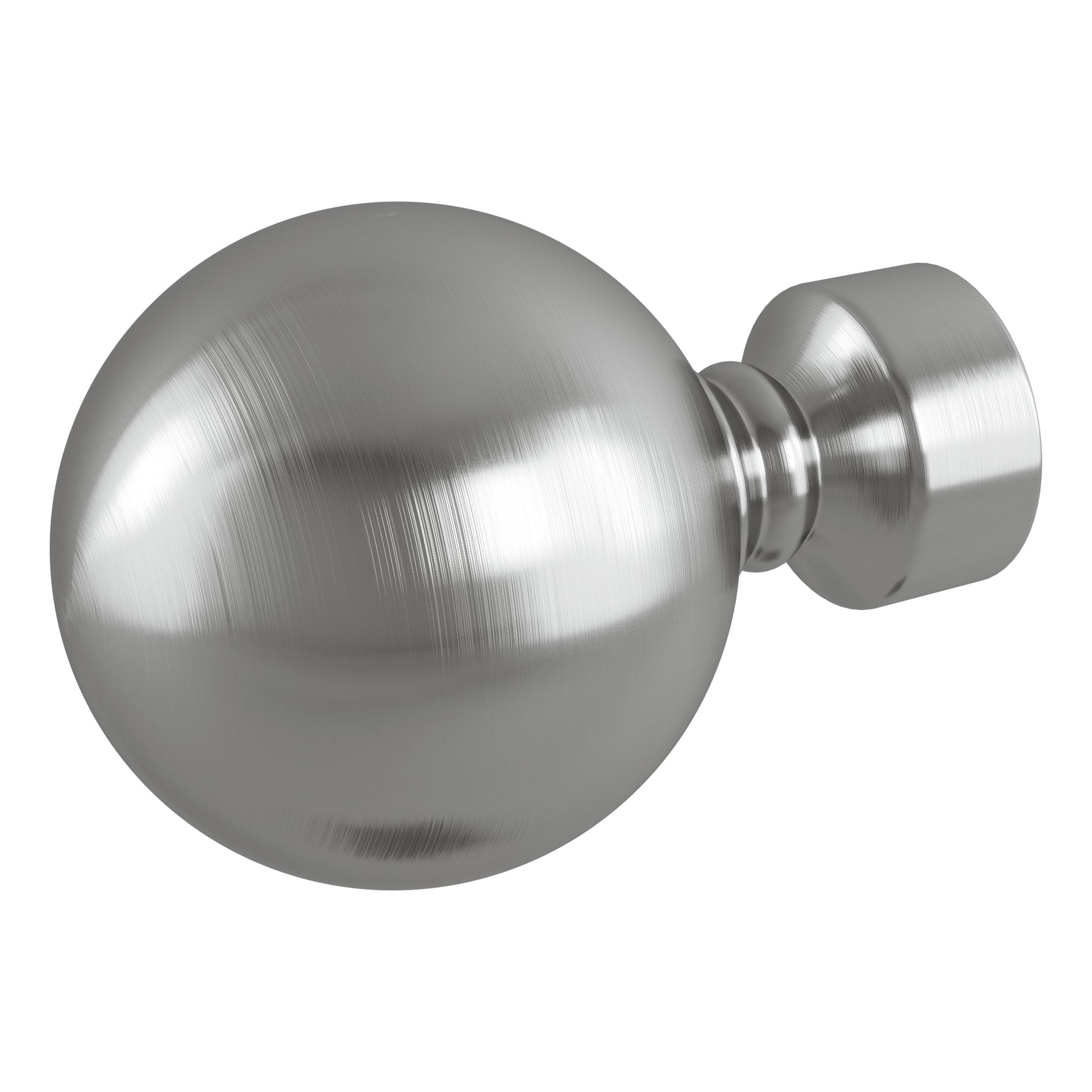 Brushed Silver Solid Orb Finial - Rothley