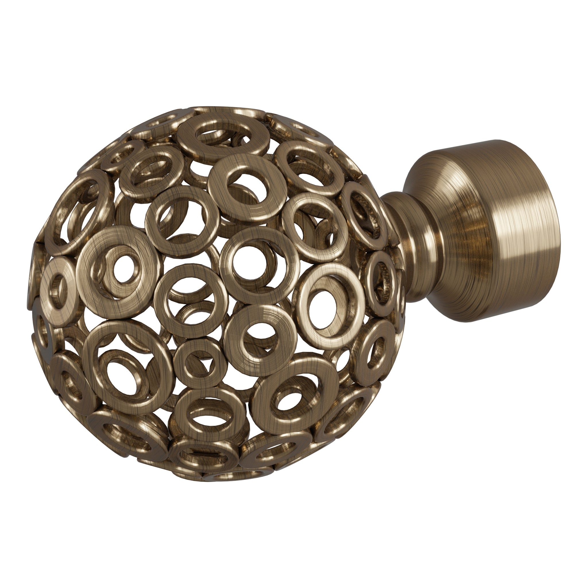 Antique Brass Pattern Orb Finial- Rothley