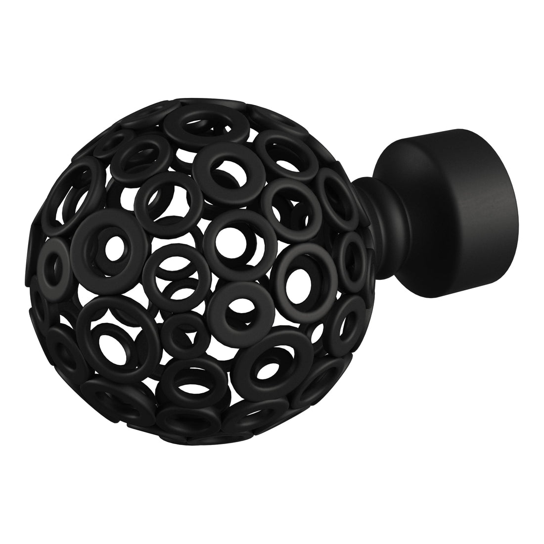 Matt Black Pattern Orb Finial- Rothley