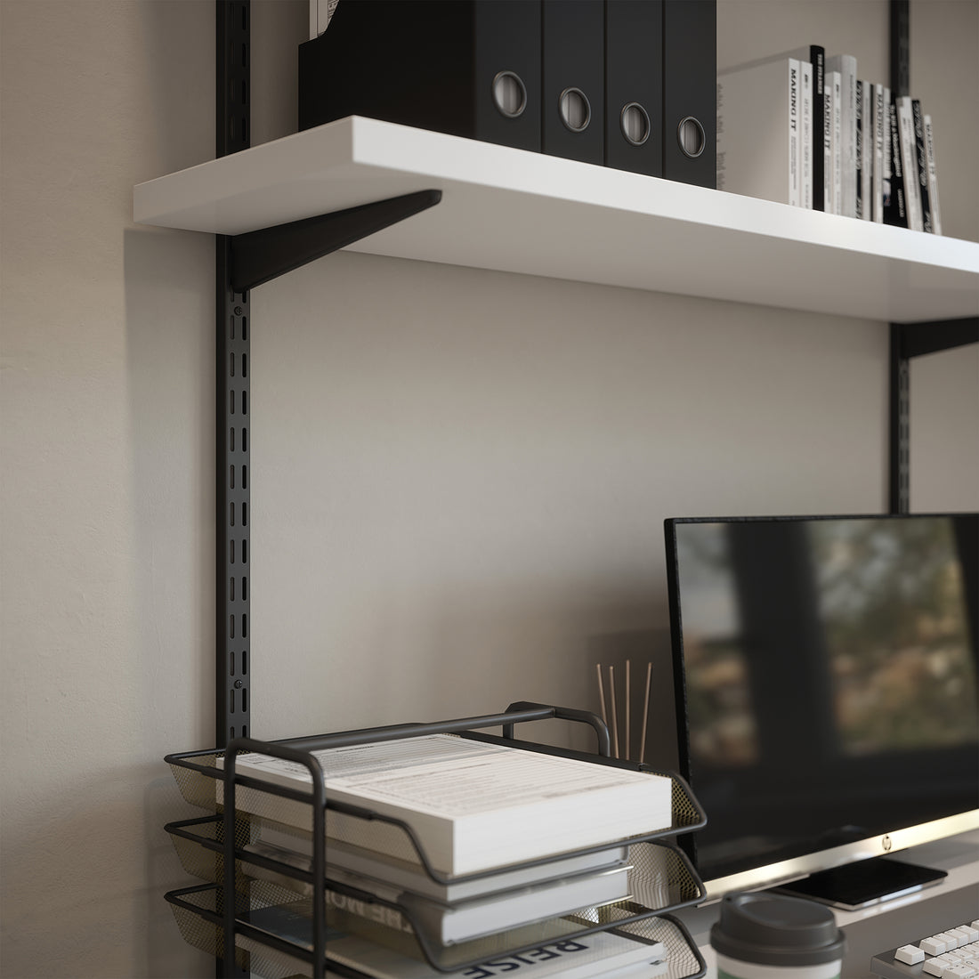 Matt black lifestyle bracket and upright