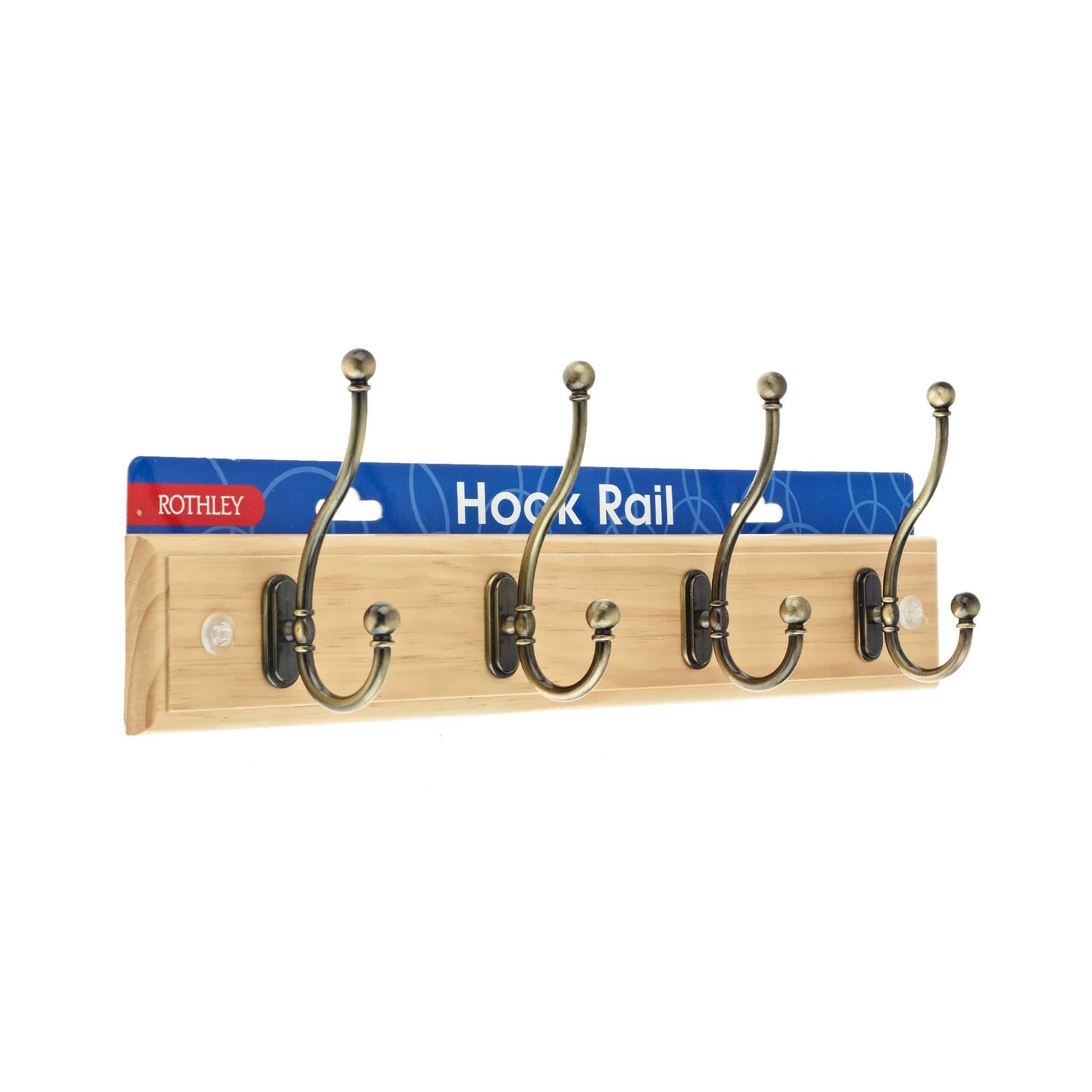 Traditional Hook Rail -Pine- 4 Ant.Hooks - Rothley