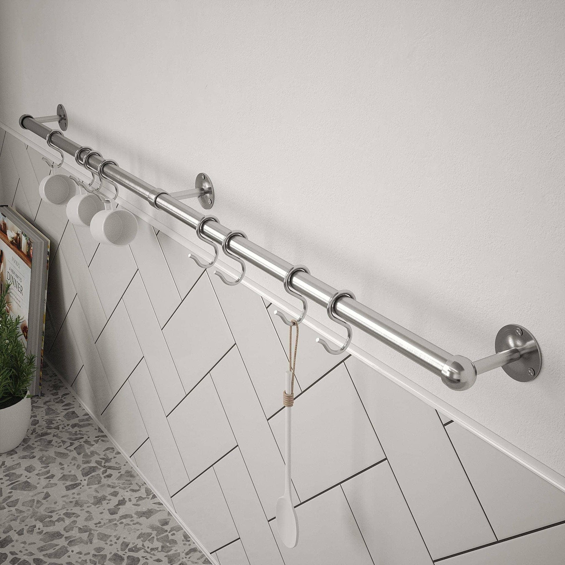 Utensil Rail Kits - Brushed stainless steel