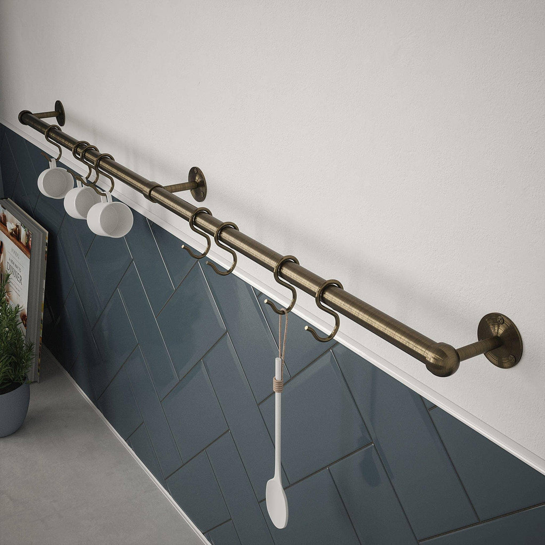 Utensil Rail Kits - Antique Brass